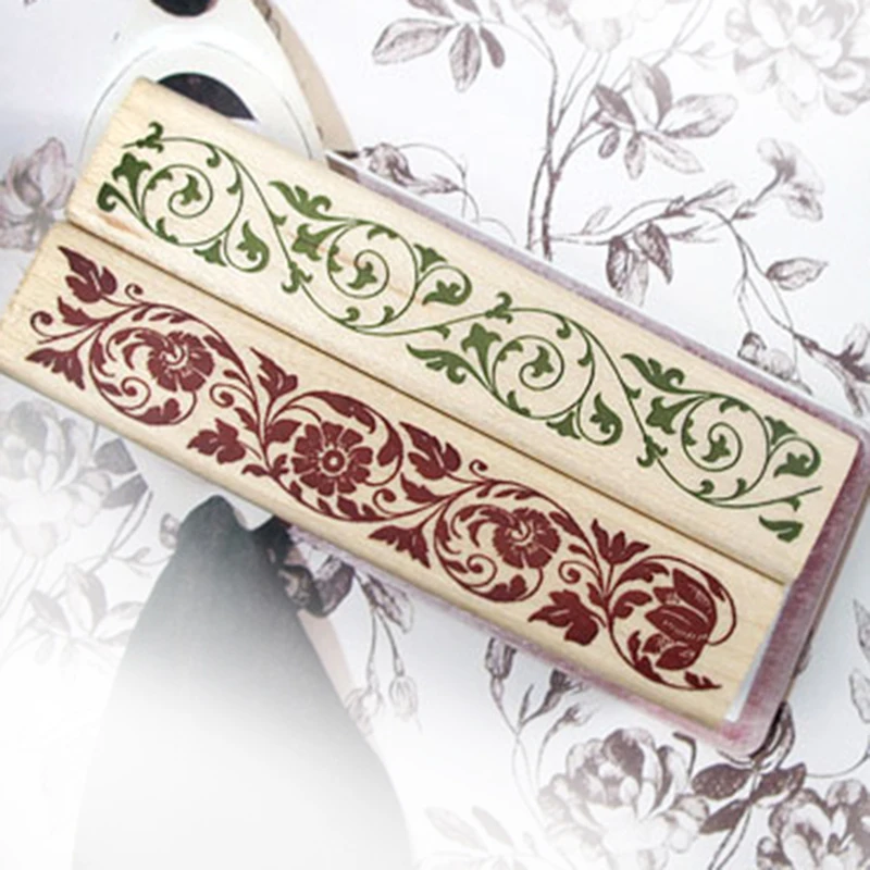 1 шт. винтажный декоративный узор деревянный резиновый штамп для детей DIY ручной
