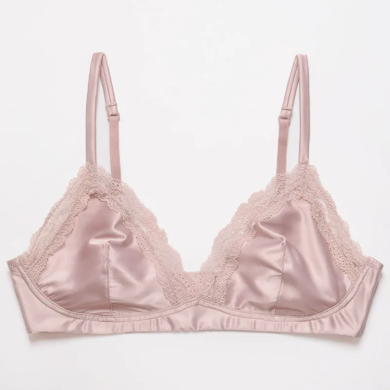 Женский маскарадный бюстгальтер без косточек Бралетт из атласа милый кружевной