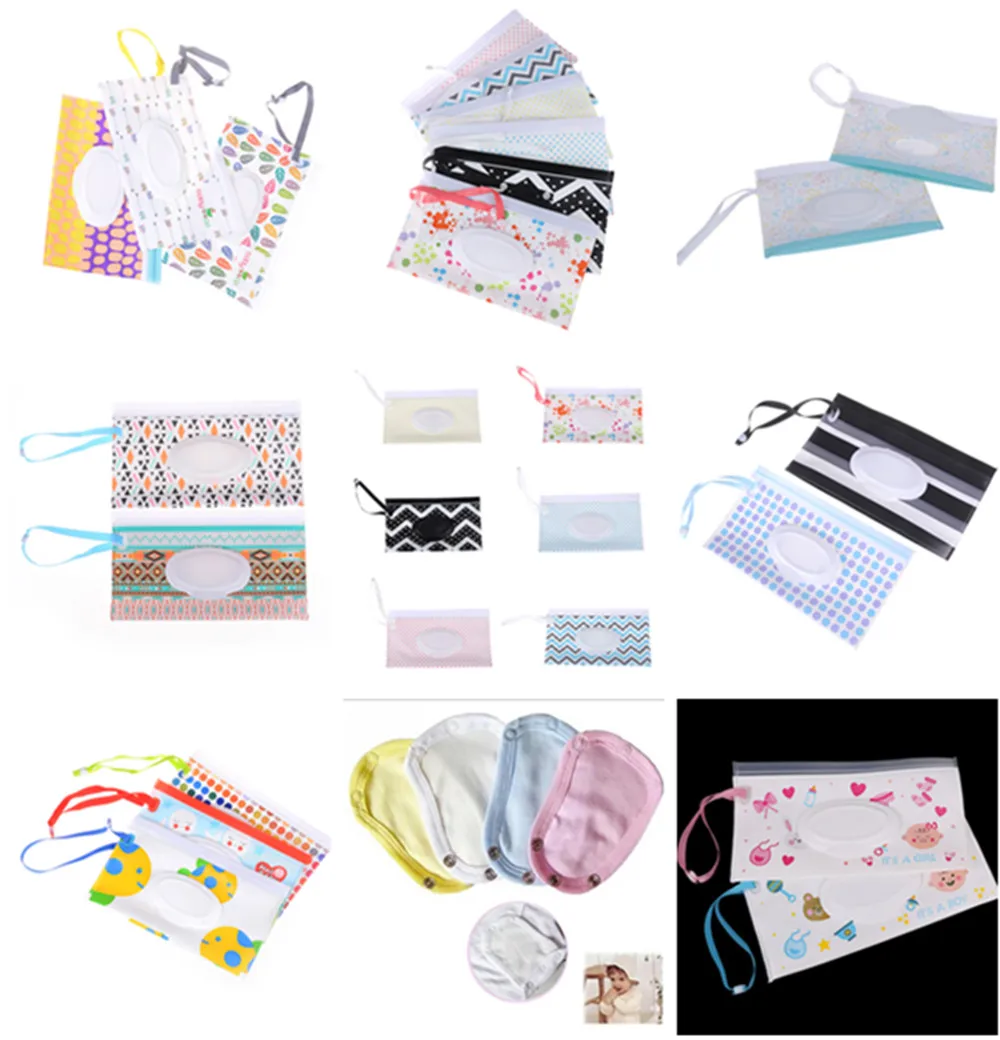 Мультфильм печати детские влажные салфетки мешок многоразовые крышка контейнер