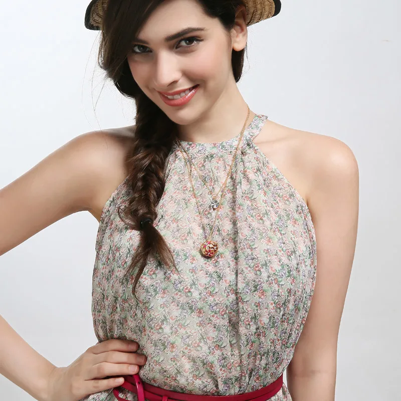 Neoglory multi Слои Чешский горный хрусталь светло желтого золота Цвет цветок кулон