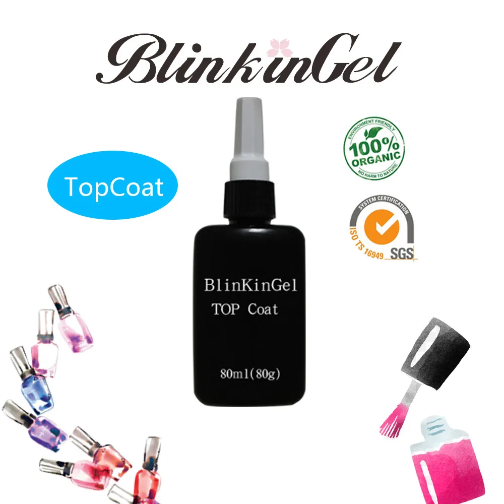 Blinkingel 80 мл Топ Основа для ногтей Гель лак permanente Soak Off Gel покрытия прозрачный gellak УФ