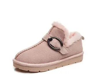Cotton shoes Зимние сапоги; женские кожаные короткие Нескользящие сапоги на плоской подошве; износостойкие удобные повседневные теплые зимние сапоги; женская обувь - Цвет: Cotton shoes