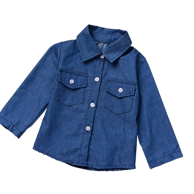 Комплект из 3 предметов для маленьких девочек джинсовая рубашка с длинными