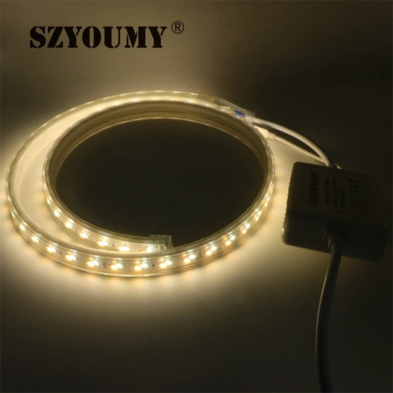 SZYOUMY 5730 120 светодиодов/м 220 В Светодиодная лента CCT холодный белый и теплый двойной