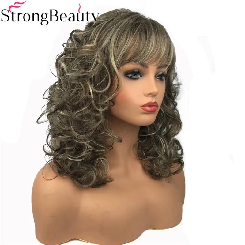StrongBeauty женские длинные кудрявые прямые парики синтетический парик без