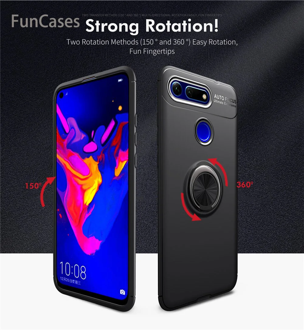 Для huawei Honor V20 чехол цветной металлический кольцевой магнитный держатель для