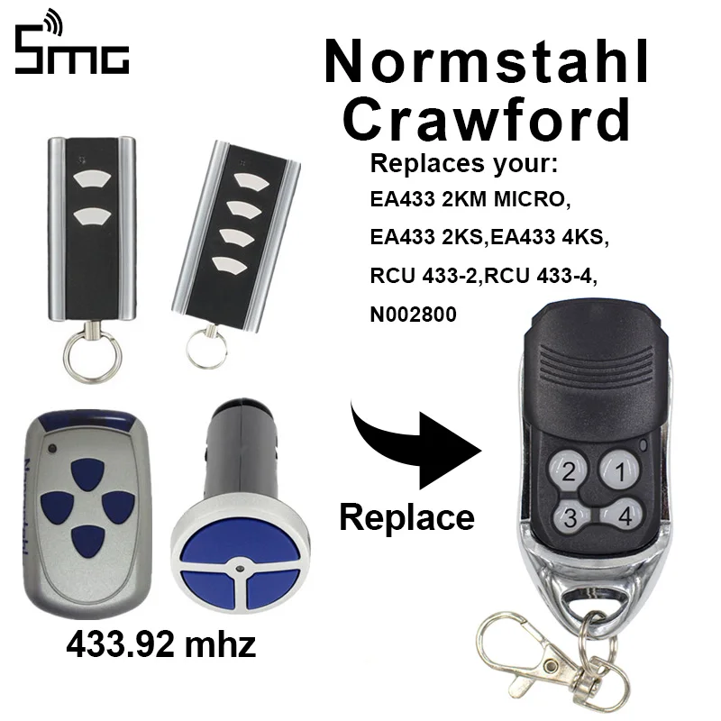 Пульт дистанционного управления для гаража 433 МГц Normstahl Crawford EA433 2 км MICRO RCU433 4 N002800