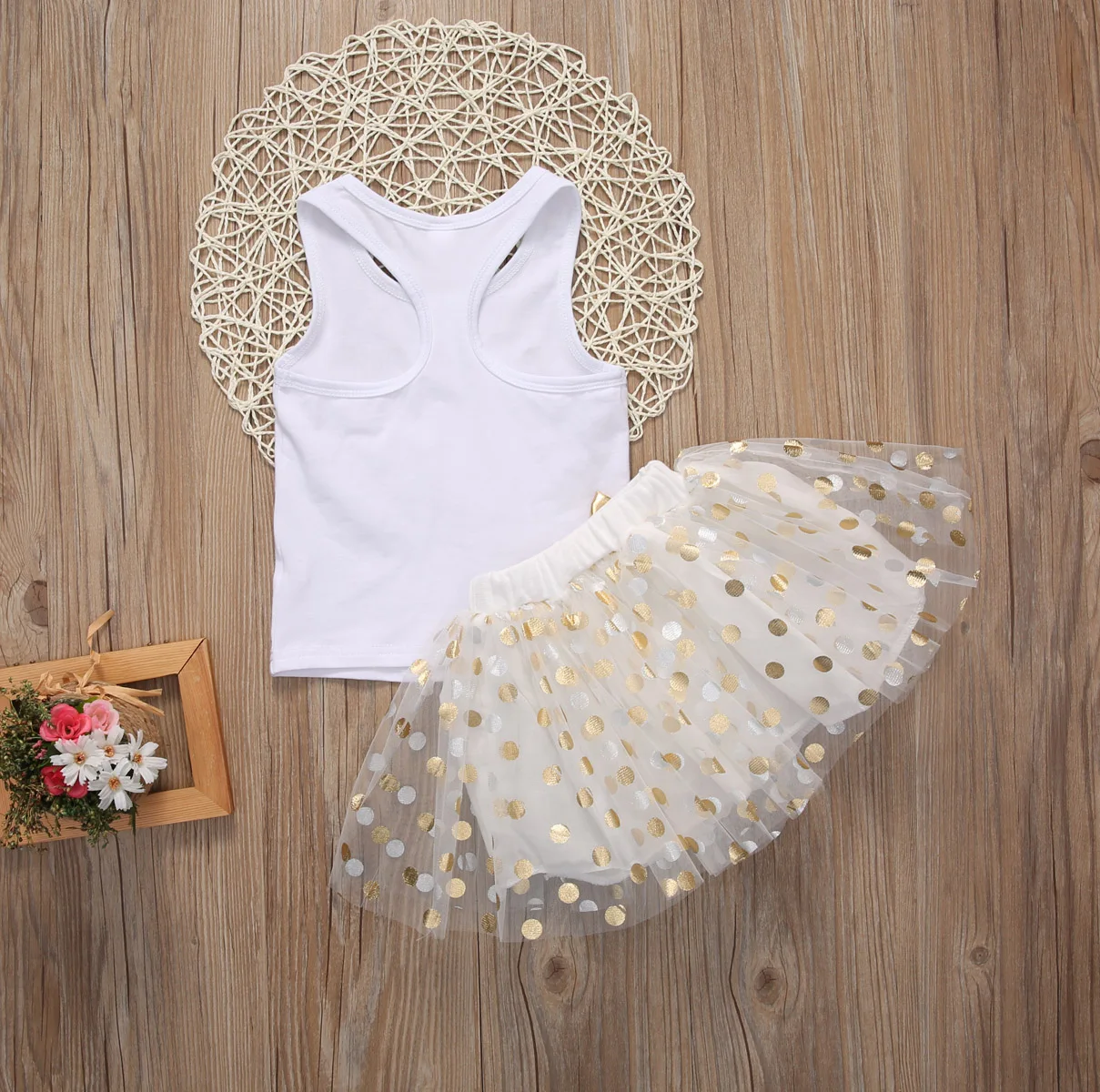 US STOCK Kids Girls Toddler Princess Dress Children Baby Party Pageant Dot Bowknot Clothes Outfit Costume 2pcs | Детская одежда и