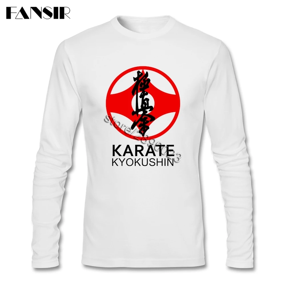 Футболка Karate Kyokushin мужская с длинным рукавом хлопок круглый вырез новый дизайн
