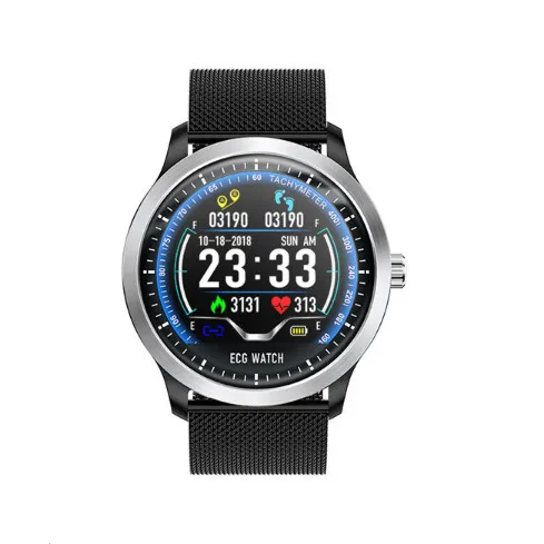 Black Steel LYKRY N58 Смарт часы для мужчин и женщин ЭКГ PPG Smartwatch кровяное давление монитор сердечного ритма ЭКГ часы для Android IOS reloj inteligente - Цвет: Black Steel