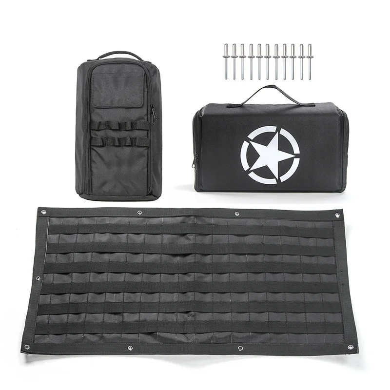 Set 1 BAWA автомобильный органайзер для Jeep Wrangler- JL JK TJ Universial багажника, автомобильный органайзер для багажника - Название цвета: Set 1