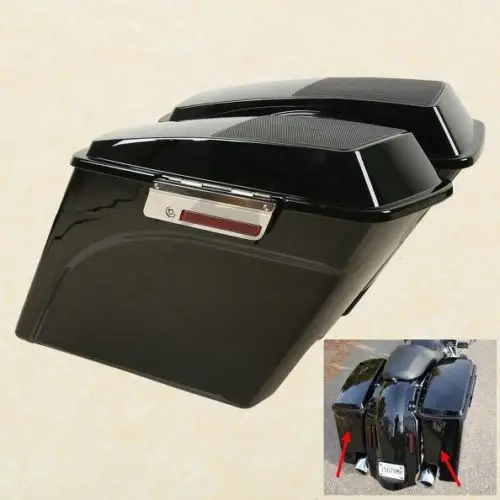 МОТОЦИКЛ ABS 5 &quotРасширенная крышка динамика для Harley Touring Street Glide Electra Road 93-13 Vivid Black |