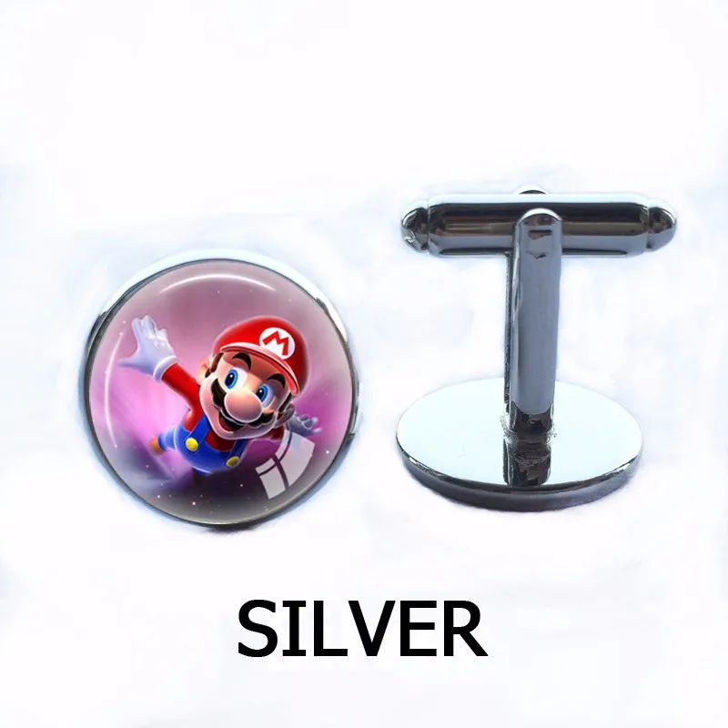 Super Mario Bros Nintendo серебряные запонки гриб рубашка мужчины bouton манжетой мужчины groomsmen свадебные подарки близнецы