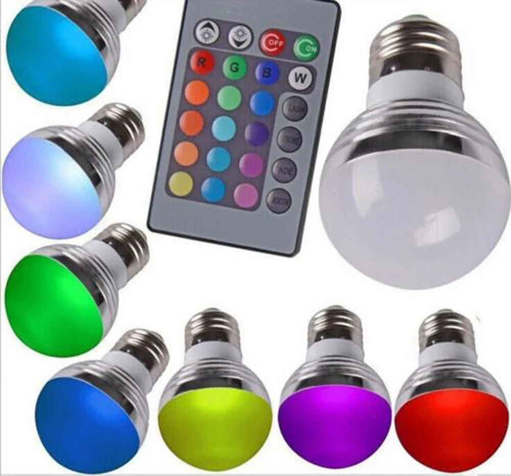 Светодиодный светильник RGB 3 Вт E27 E14 с изменением цвета диммируемая лампа