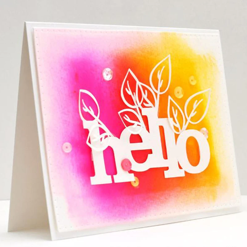 Новый металлический трафарет с надписью Hello для скрапбукинга