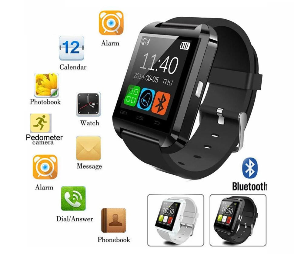 6 видов цветов Bluetooth Smart часы U8 Smartwatch U U80 для iOS iPhone samsung sony huawei телефонов Xiaomi Android PK