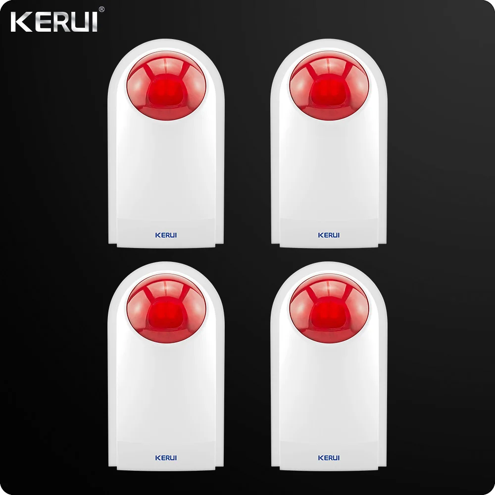 4pcs Kerui Wireless External Outdoor Waterproof Flash Siren Sound Strobe Flash Alarm Siren for Home alarm System