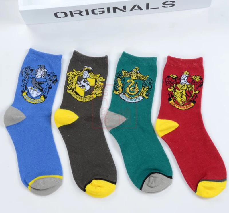 Adult Gryffindor Slytherin Hufflepuff Ravenclaw Stocking Winter Warm Anime Short Sock For Women Girls Lovely Elastic Cute Gift