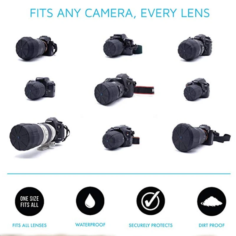Универсальная крышка для объектива для DSLR Canon Nikon sony Pentax Olympus Водонепроницаемая Противоударная силиконовая резиновая крышка для объектива