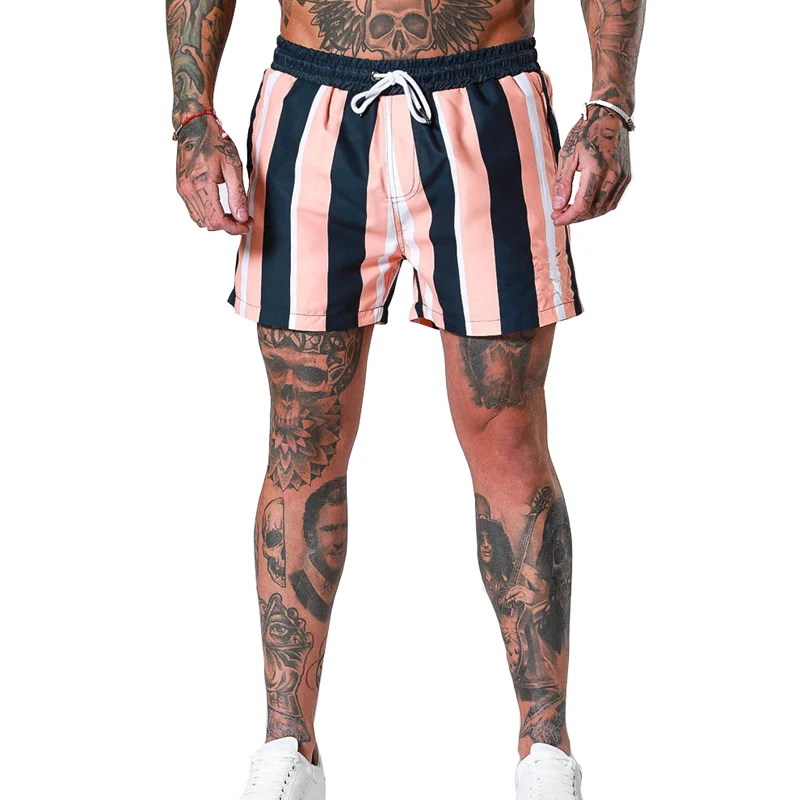Спортивные шорты для бодибилдинга бега мужские Модные полосатые спортивная