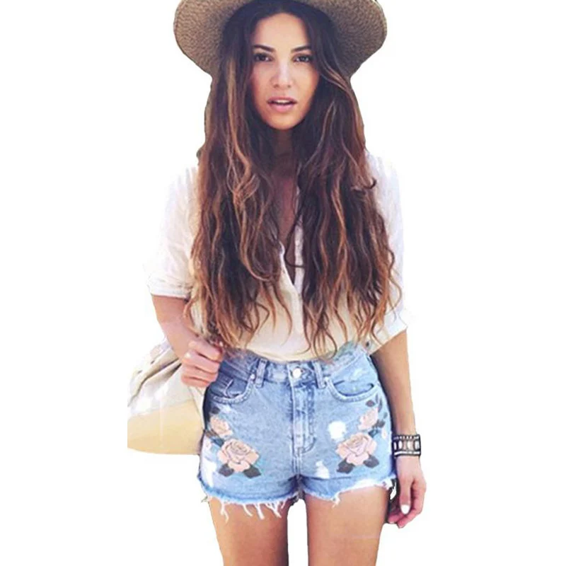 Z &amp koze новые модные женские туфли с кисточками цветочный Джинсы для женщин Шорты