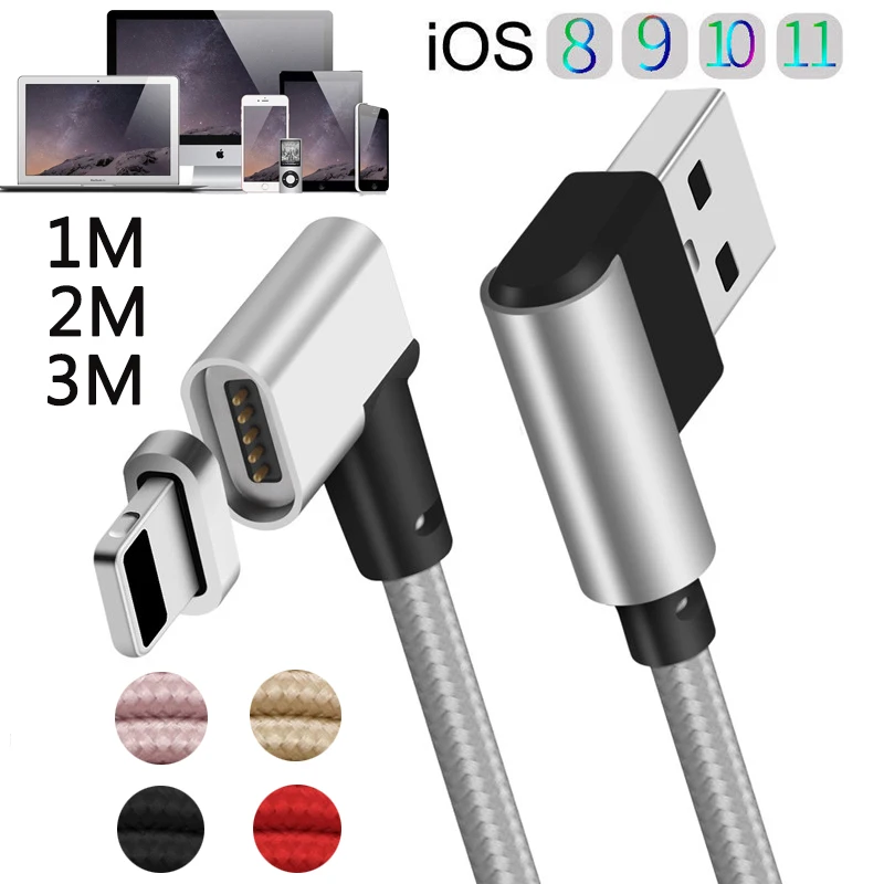 3 фута 6 футов 10 90 градусов светодиодный нейлоновый Магнитный адаптер кабель для