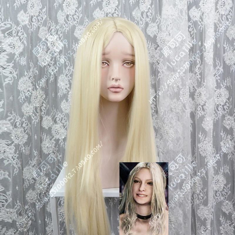 

Аниме Devil Can Cry 5 Trish Milk Gold косплей костюм парик из волос Короткие игры термостойкие парики + парик Кепка