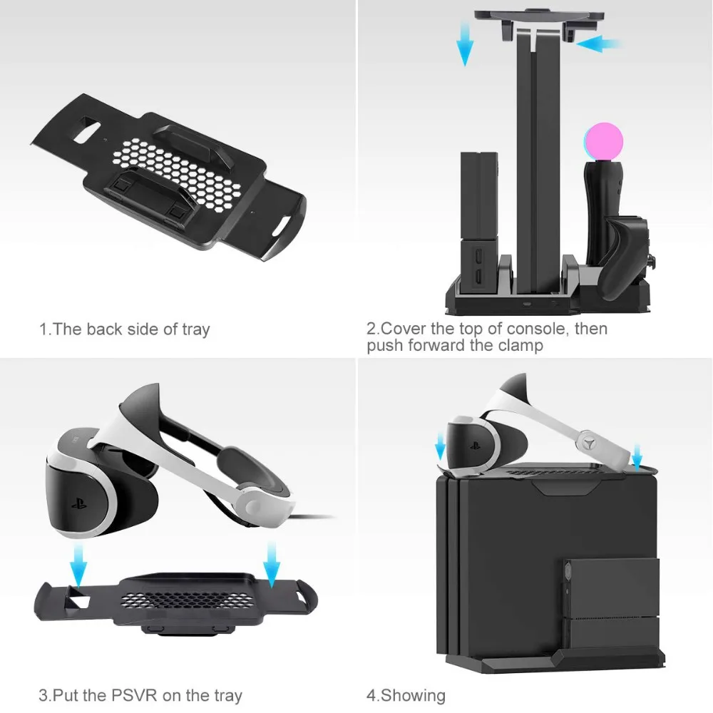 PS4 Pro Slim /PS VR Move многофункциональная охлаждающая подставка и зарядная док станция