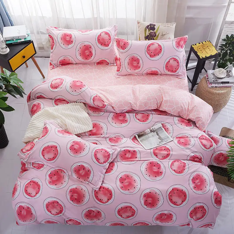 Solstice Home Textile 2018 Fashion Print Plaid Skin Comfortable Bedclothes Quilt Cover Pillowcase Bedding 3/4pcs | Дом и сад