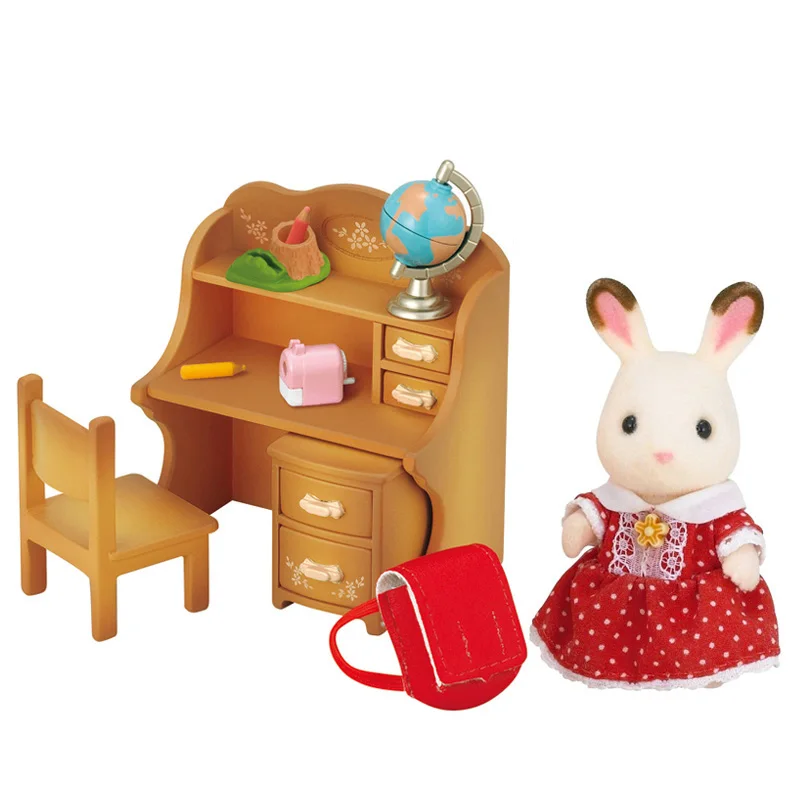 Sylvanian Family Dollhouse мебель фигура игрушка куклы шоколадный кролик сестра с набором