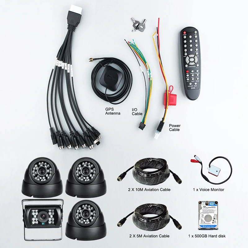 gps hdd hard disk 1080p 4ch ahd mobile dvr video recorder kis 4pcs 2.0mp waterproof night vision ir car camera free shipping |