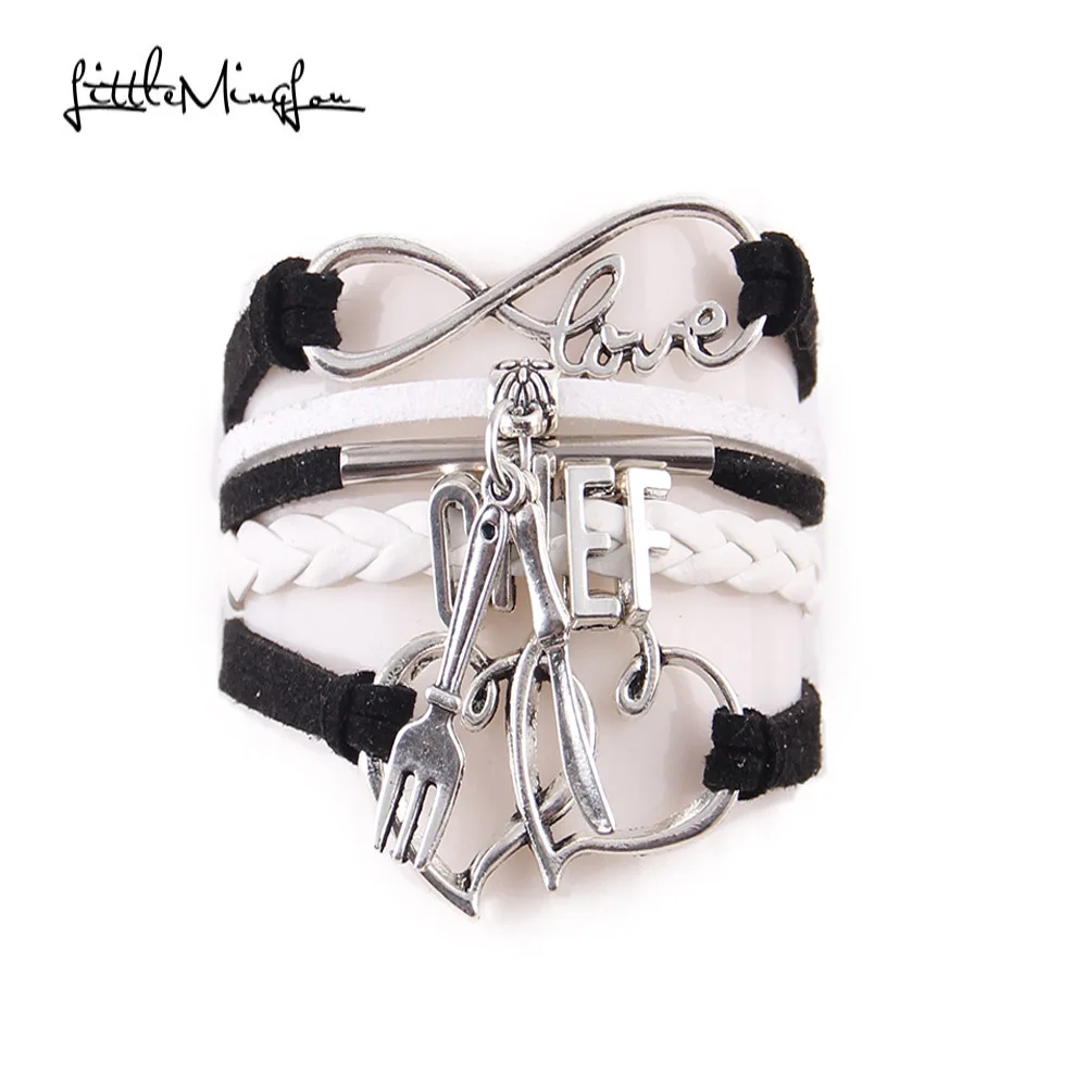 Кожаные мужские браслеты и обручи с подвеской в виде ножа вилки|men bracelet|leather men