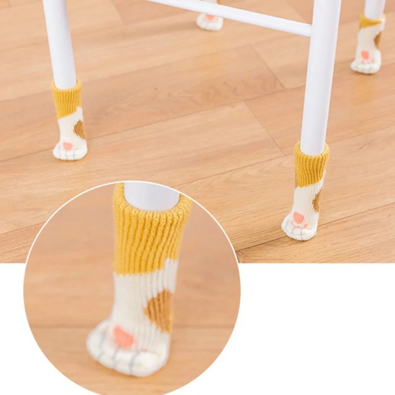 

4 шт./компл. мультяшный милый кот для стола и стула защитные накладки для мебели толстый нескользящий чехол для ног стула