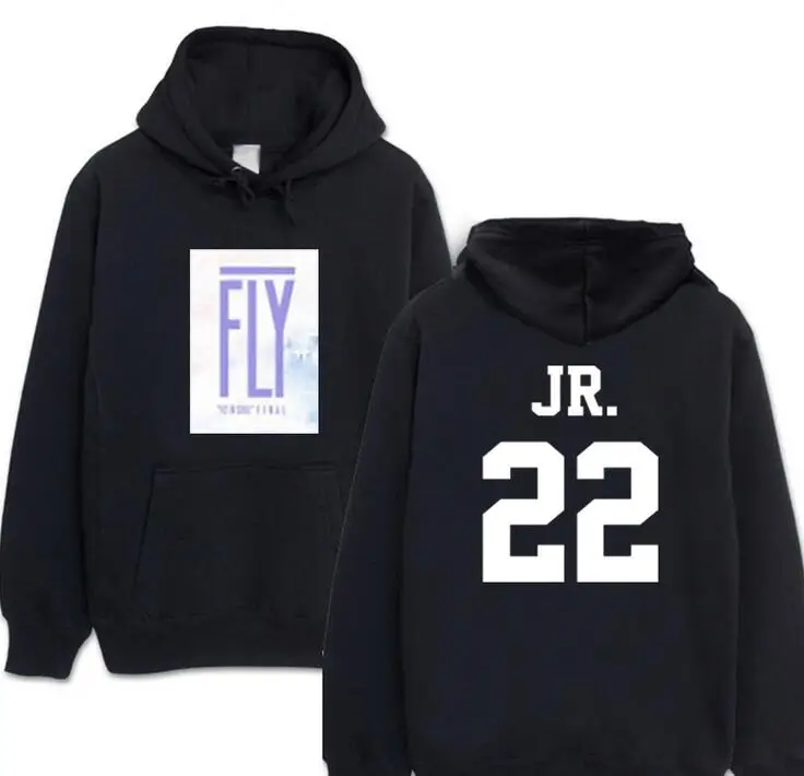 Осенне-зимний пуловер got7 с принтом имени участника концерта худи черно-белый