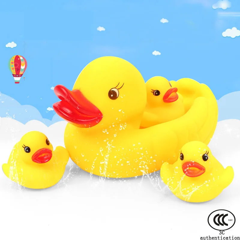 Детские игрушки для ванной 4 шт./компл. резиновая Милая утка утяжки матери родные