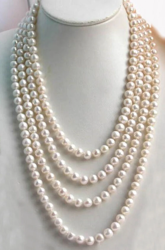 Длинное ожерелье из белого жемчуга AKOYA 100 дюйма 10 мм с культивированным жемчугом
