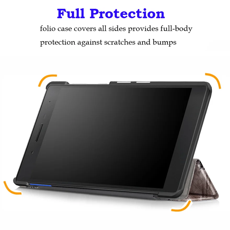 Магнитный чехол для lenovo Tab 7, TB-7304F 7304I, 7304x7 дюймов, планшет из искусственной кожи, защитный чехол+ пленка+ ручка