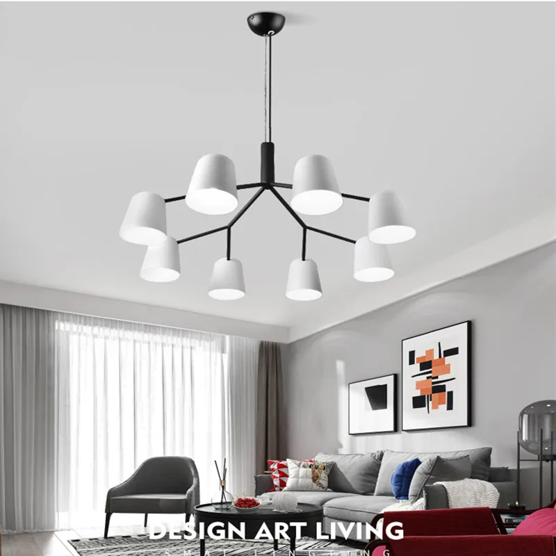 

3/6/8/10 Heads Modern Loft Italy Designer Chandelier Romantic Mater Room White Wrought Iron Dinner Light Fixtures Free Shipping