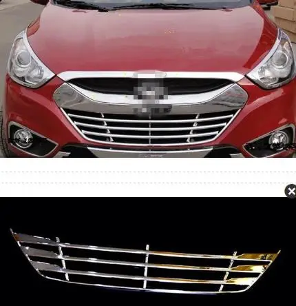 Для hyundai ix35 2009-2011 ABS Хромированная передняя решетка Refit вокруг отделки решетки гонки