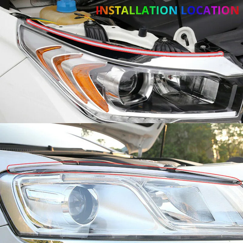 Светодиодные ленты RGB для головсветильник фонарей DRL 2 шт. поворосветильник льник