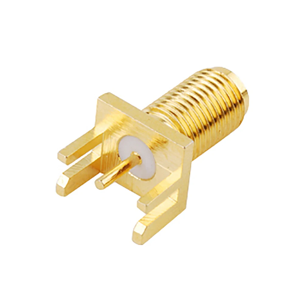 Eightwood SMA Plug Female RF Coaxial Connector Adapter PCB End Launch Mount Wide Flange .062'' Long Version for Antenna |