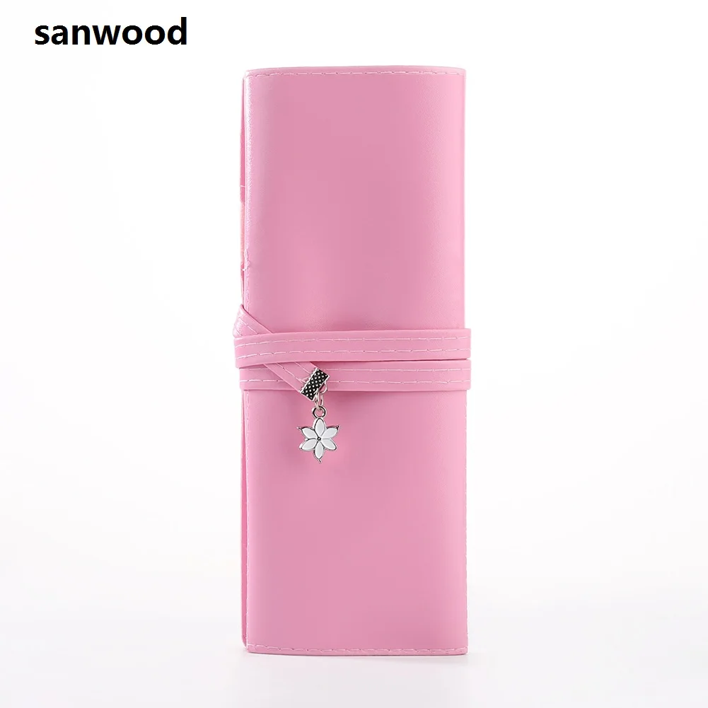 2016 винтажный рулон искусственная кожа косметическая кисть ручка чехол