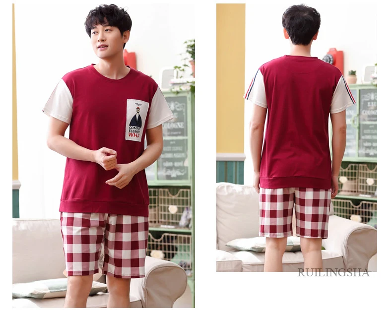 Женские и мужские новые корейские хлопковые летние парные свежие и удобные шорты с коротким рукавом пижамные комплекты из двух частей пижамный комплект пижамы