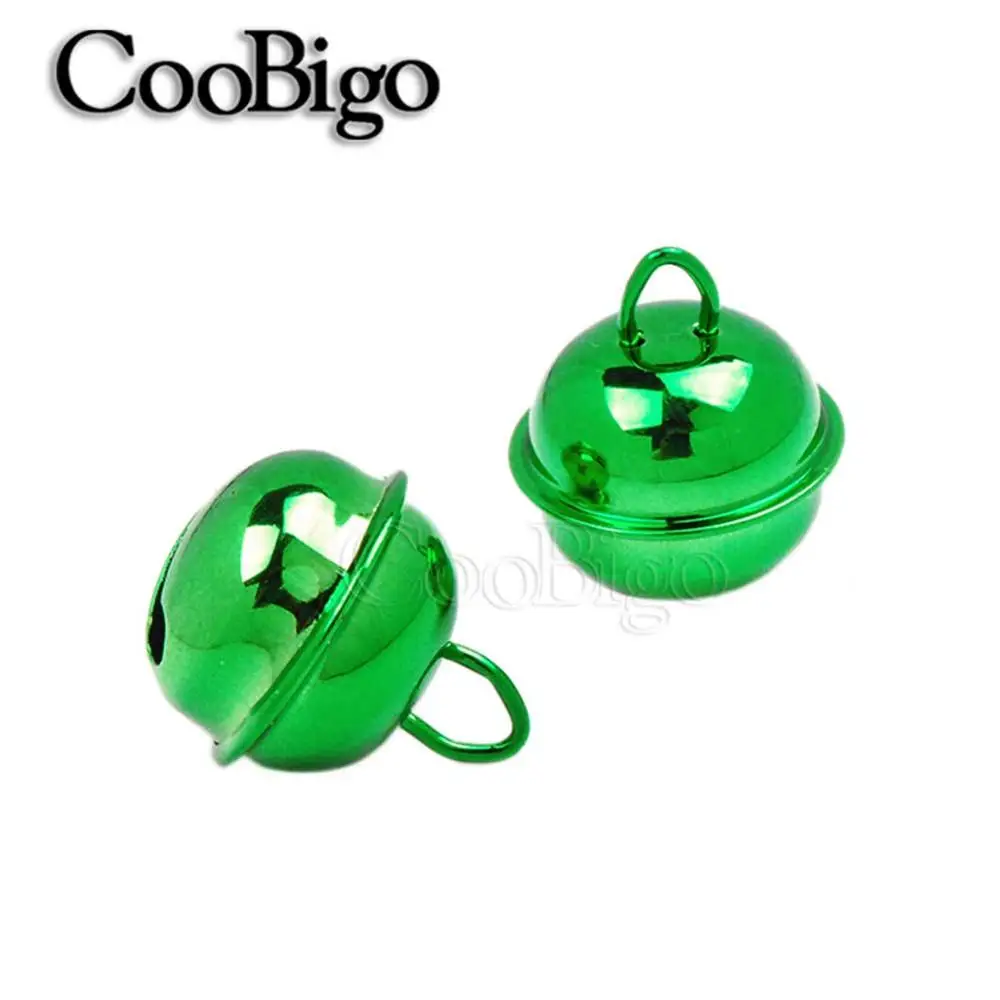 Green Хороший 10 шт. Красочные Утюг Металл 22 мм Jingle Bell Новогоднее украшение ПЭТ Подвески Ключ DIY ремесла аксессуары ручной работы - Цвет: Green