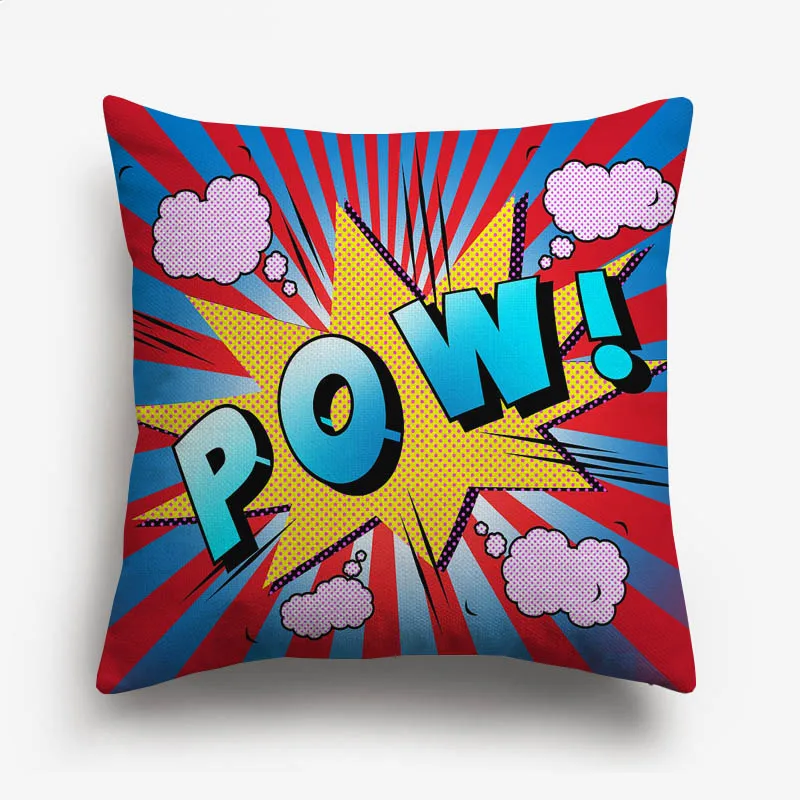 Американская Поп художественная подушка, чехол POW BANG WOW LOVE, ананас, Современные чехлы для подушек, бежевый льняной чехол для дивана, дивана - Цвет: O