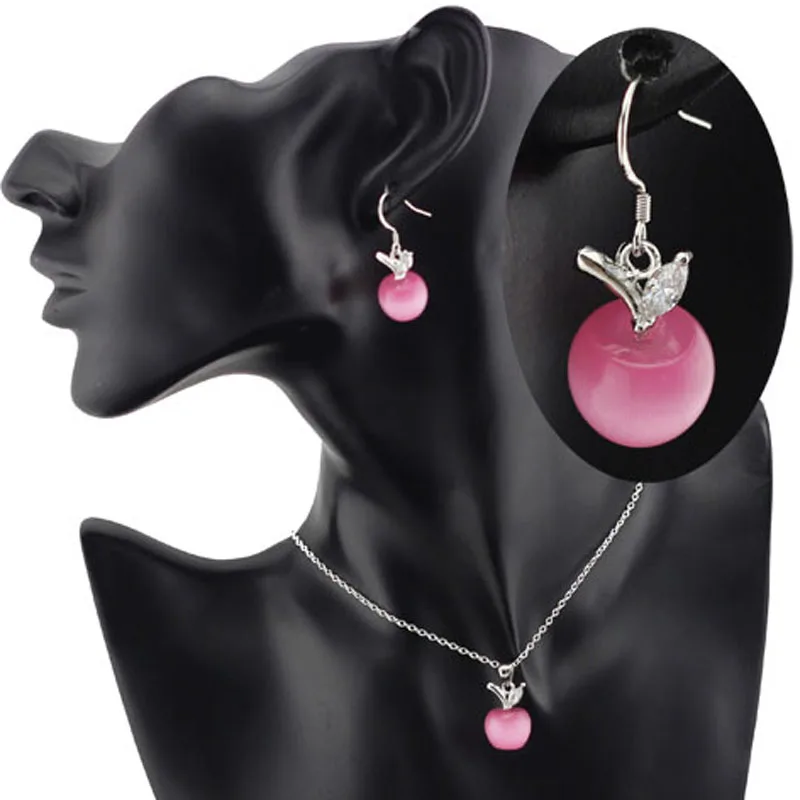 Комплект из колье и серёг с подвеской в виде яблока|necklace earrings jewelry set|fashion setjewelry sets |