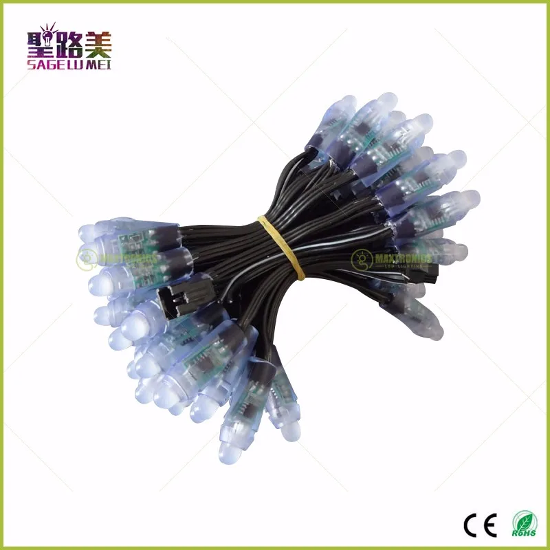 100 шт. DC5V/DC12V черный провод WS2811 IC 12mmRGB светодиодный модуль шнура супер яркий светодиодный светильник пикселей цифровой полноцветный водонепроницаемый IP68
