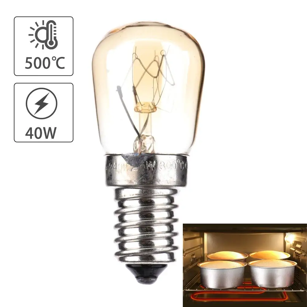 Горячая 110-250V высокотемпературный 40W 300 градусов SES E14 духовка Тостер/паровые лампочки/Вытяжка лампы