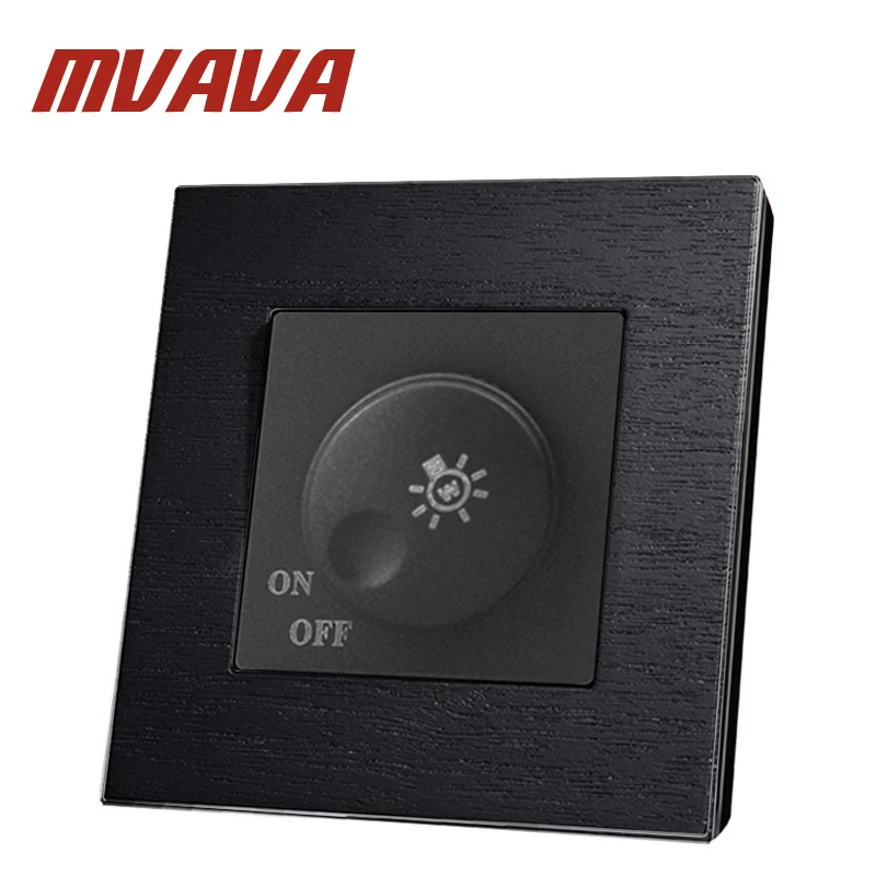 MVAVA 86*90 мм черная искусственная деревянная панель Свет Диммер роскошный
