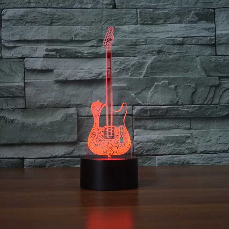 

LED 7 Colors Changing Sleep Table Lamp 3D Music Cool Guitar Bass Night Lights Musicians Home Decor Student Birthday Xmas Gifts